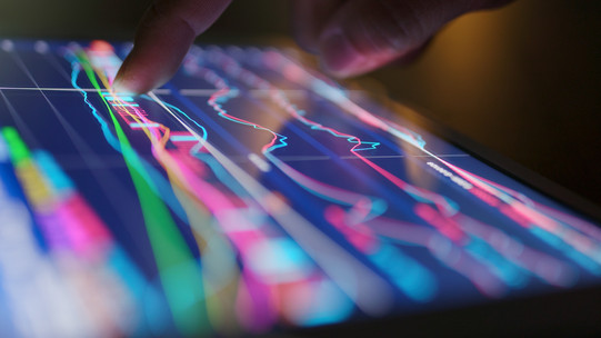 Tablet A tablet with colorful data