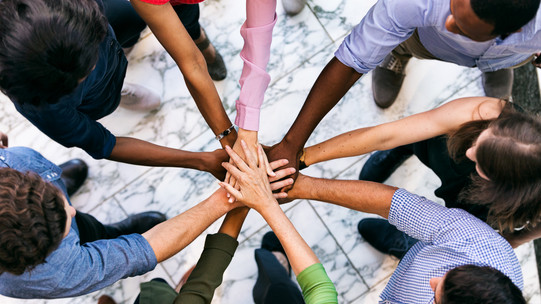 Together Children hold hands together